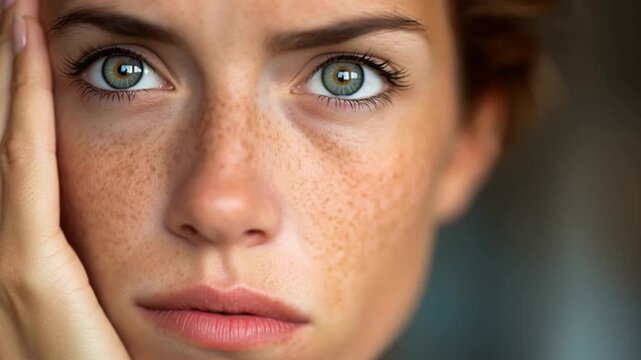 Closeup of young woman deep in thought having a realization