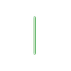 Vertical green glowing line on transparent background for graphics use.