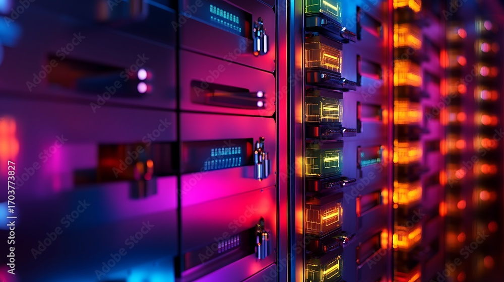 Poster a cross-section view of a digital vault showing multiple encrypted strata in neon colors