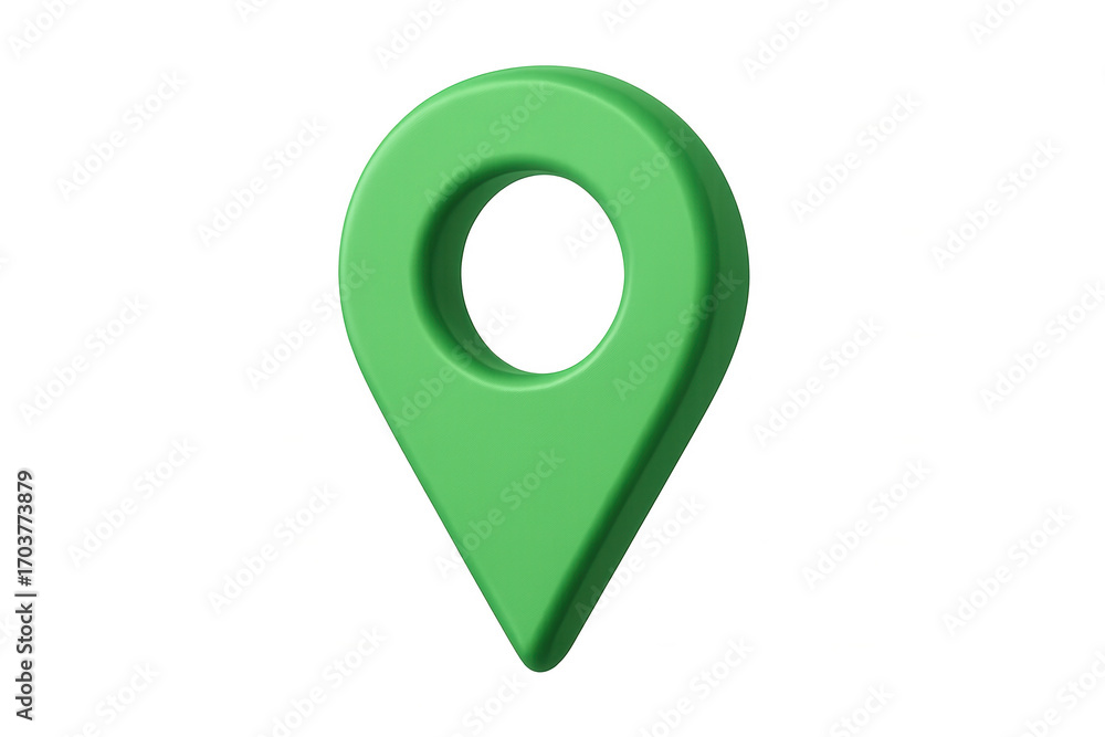 Aufkleber 3d render of a green location pin icon isolated on transparent background, perfect for indicating po