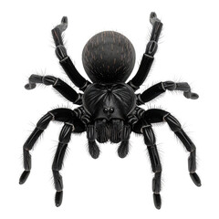 Obraz premium Spider's Intricate Presence: A black, meticulously rendered spider, showcases its detailed anatomy with precision. Its formidable posture hinting at its predatory prowess and biological marvels.
