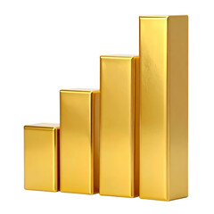 Golden Rise: An upward trend is symbolized by a golden bar graph, representing growth, success, and progress. Capturing the essence of financial and business achievement.