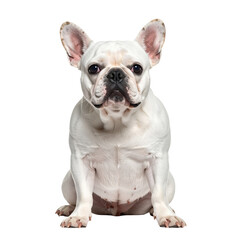 Loyal Companion's gaze: This endearing photograph showcases a French Bulldog, radiating charm as it sits attentively, offering a candid glimpse into the heart of a cherished pet