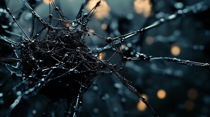 The intricate web of connections a dark and mysterious network binding us all in its complex embrace with subtle warm