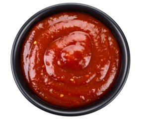 Barbecue sauce in a bowl isolated on transparent background