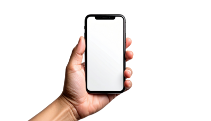 Hand holding a smartphone with blank screen (8)