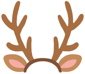 A cute and minimalist reindeer antler headband illustration perfect for festive holiday celebrations and seasonal Christmas party decorations