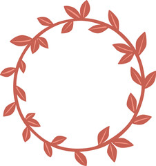 Autumn red ivy leaves flat design wreath frame illustration for decoration on autumn and thanksgiving festival.
