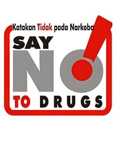 Strong anti-drug awareness design with bold text Say No to Drugs inside a red frame and exclamation mark. Suitable for awareness campaigns, prevention posters, health education, and community projects
