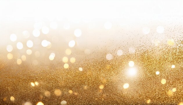 Fondo Dorado Con Glitter Y Efectos Brillantes En Blanco