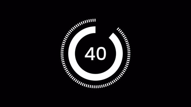 45 seconds countdown timer with alpha channel