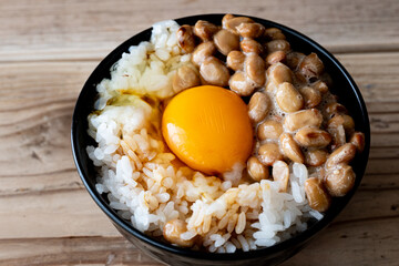 納豆　卵かけご飯