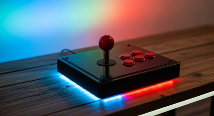 Retro Gaming Arcade Joystick with Illuminated Buttons.