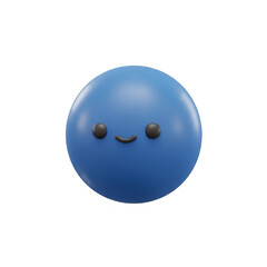 Fototapeta premium Cute Blue Blob Character with Simple Smiling Face and Minimalist Design on Transparent Background