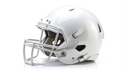 Fototapeta premium White American Football Helmet Isolated on White Background.