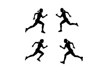 Obraz premium running figures captured in motion silhouette