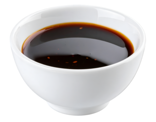 Hoisin sauce in a bowl isolated on transparent background