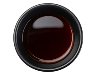 Soy sauce in a bowl isolated on transparent background