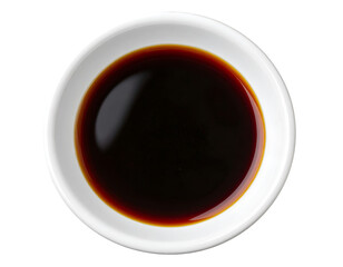 Soy sauce in a bowl isolated on transparent background