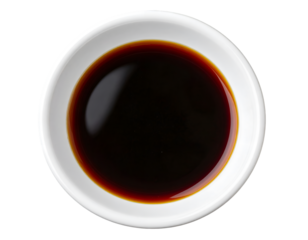 Soy sauce in a bowl isolated on transparent background