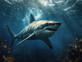 Naklejka premium great white shark