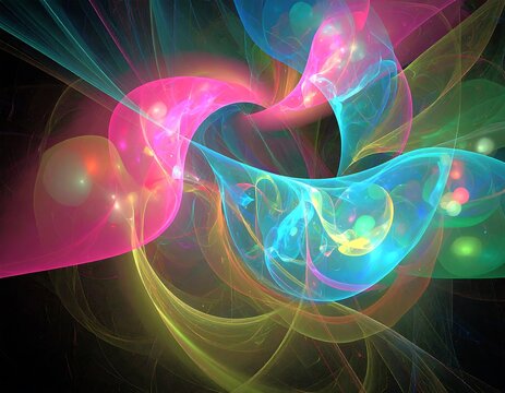 Abstract swirling fractal design in vibrant colors