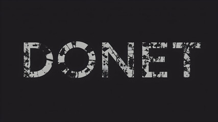 A minimalist logo template with the word 'DONET' in a distressed, grunge font on a dark, textured background.