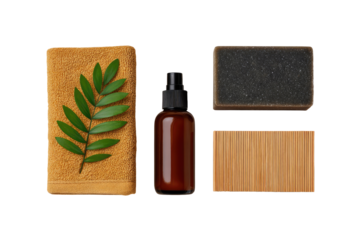 Natural bath and body products arranged.