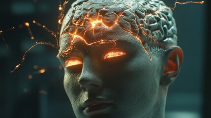 Artificial intelligence new technology science futuristic abstract human brain. Generative AI