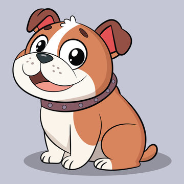 Cute bully kutta cartoon sitting vector illustration
