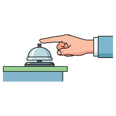Business Person Pressing Hotel Service Bell.