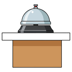 Reception Bell on Desk Illustration.