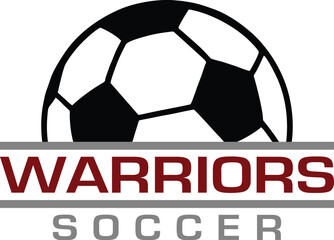 Warriors Soccer Team Design is a fantastic graphic for your soccer team that includes a ball and text. It is great for shirt designs, promotional products of any kind and advertising uses.