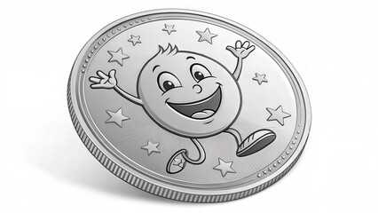 A silver coin AI Generated