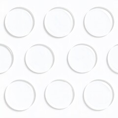Clear Circular Discs on White Background