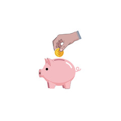 Saving Money with Piggy Bank.