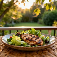 테라스에서즐기는닭가슴살샐러드