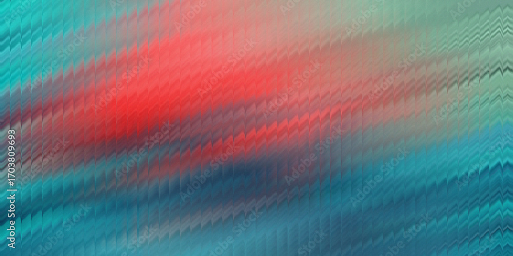 Poster abstract textured painting with vibrant red and teal color blending evoking a sense of artistic dept