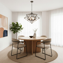 modern dining room with table