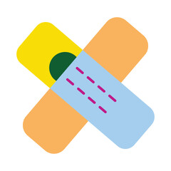 Wound care and healing symbol: a modern illustration of crossed plasters.