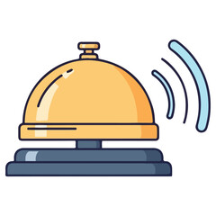 Golden hotel service bell ringing for attention.