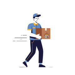 Delivery man carrying a package