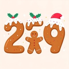 Christmas gingerbread numbers