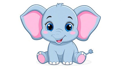 Fototapeta premium Cute cartoon elephant (1)