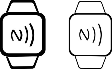 NFC braclet connection icons,Nfc bracelet icon. Outline nfc bracelet vector icon for web design isolated on white background,Black And Watch Icons - Multi Series, flat illustration set