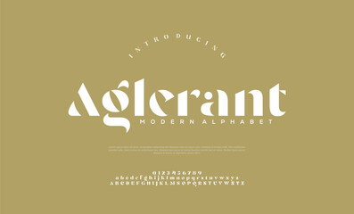 Elegant alphabet letters font logo classic minimal fashion designs. Typography modern sans fonts and number for logo brand. vector illustration

