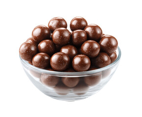Obraz premium Delicious chocolate candies in a glass bowl for sweet treats