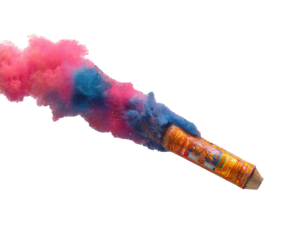 Colorful smoke bomb for festive celebrations and events