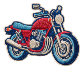 Classic motorcycle patch design suitable for apparel and accessories