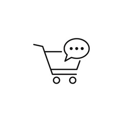 Shopping cart with speech bubble icon
